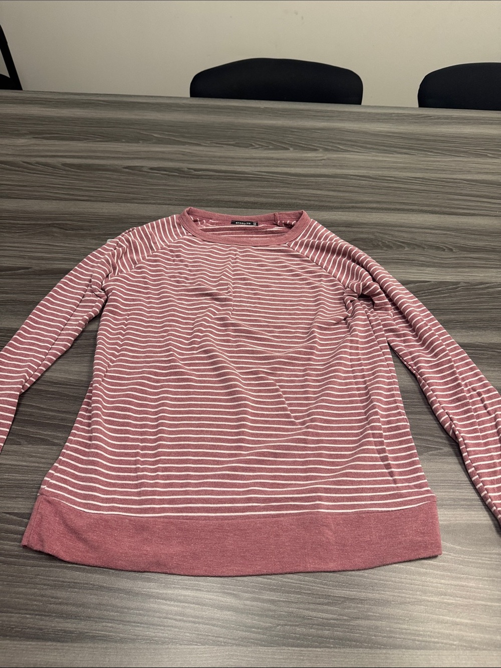 Staccato Dusty Rose and White Striped Long Sleeve Tee